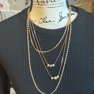 1946 Gold-tone Mulit-Strand Necklace. Pre-owned in excellent shape!